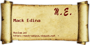 Mack Edina névjegykártya